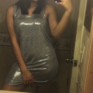 Shiny silver dress